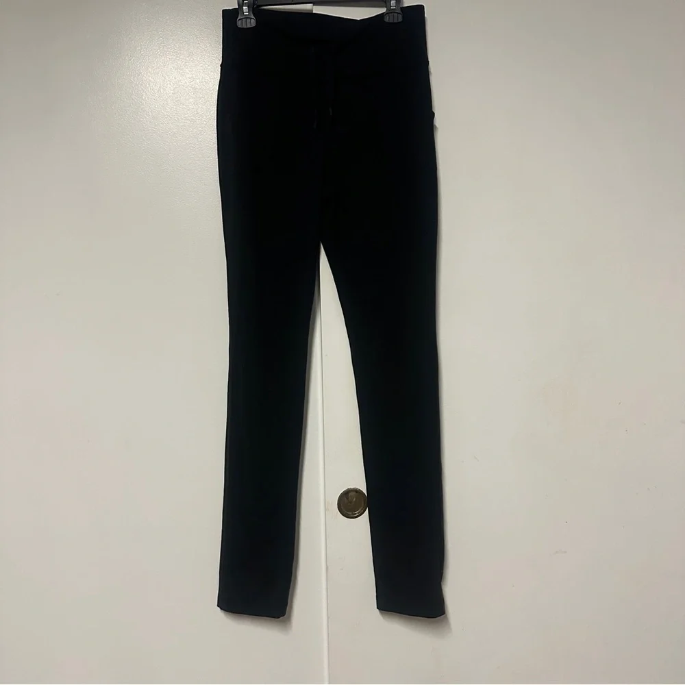 LULULEMON Black Foldover Waist Drawstring Slim Leg Fitness Yoga Pant Size 10T